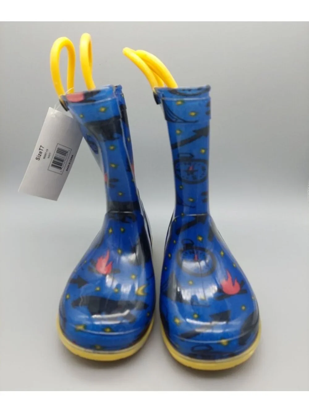 Lilly Of New York Blue Unisex Boys Water Boots Galoshes Shoes Size 7 NWT Handles